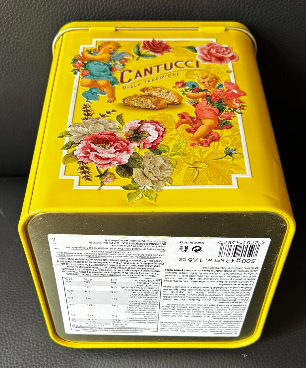 ✨ Caixa de Metal Vintage Cantucci Gadeschi com Decoração Romântica Anjos e Rosas – photo 5